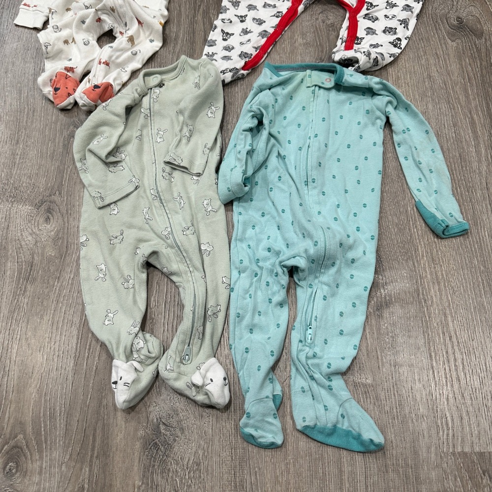 Carter's Cloud Island Duck Duck Goose Baby Footed Sleepers Animal Lot 4pc 6-9M‎ - Picture 8 of 11